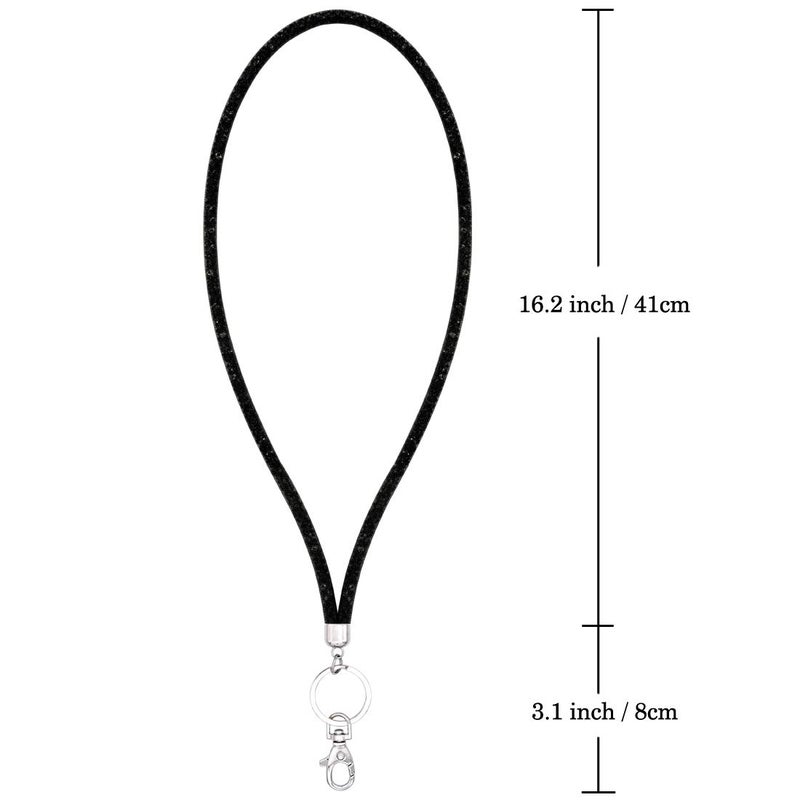 Ascrafter Bling Crystal Lanyard Strap with Metal Clasp & Keyring, Rhinestone Neck Badge Lanyards for Women, ID Card & Keys Strap - 3 Pack - Image 4